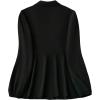 image:imageMakeMeChic Womens Peplum Pirate Button Down Blouses Long Sleeve Pleated Ruffle Casual Dressy Blouse TopsBlack