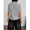image:imageMakeMeChic Womens Plaid Gingham Button Down Shirt Short Sleeve Going Out Blouse TopsMulticolor