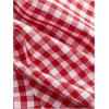 image:imageMakeMeChic Womens Plaid Gingham Crop Tops Puff Sleeve Sweetheart Lace Up BlouseRed and White