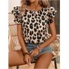 image:imageMakeMeChic Womens Polka Dots Blouse Top Ruffle Tiered Cap Sleeve Crew Neck Summer ShirtMulticolor