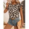 image:imageMakeMeChic Womens Polka Dots Blouse Top Ruffle Tiered Cap Sleeve Crew Neck Summer ShirtMulticolor