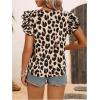 image:imageMakeMeChic Womens Polka Dots Blouse Top Ruffle Tiered Cap Sleeve Crew Neck Summer ShirtMulticolor