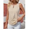 image:imageMakeMeChic Womens Polka Dots Keyhole Neck Tank Sleeveless Dressy Shirt TopsApricot