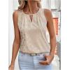 image:imageMakeMeChic Womens Polka Dots Keyhole Neck Tank Sleeveless Dressy Shirt TopsApricot