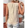 image:imageMakeMeChic Womens Polka Dots Keyhole Neck Tank Sleeveless Dressy Shirt TopsApricot