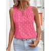 image:imageMakeMeChic Womens Polka Dots Keyhole Neck Tank Sleeveless Dressy Shirt TopsHot Pink