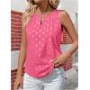 image:imageMakeMeChic Womens Polka Dots Keyhole Neck Tank Sleeveless Dressy Shirt TopsHot Pink