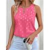 image:imageMakeMeChic Womens Polka Dots Keyhole Neck Tank Sleeveless Dressy Shirt TopsHot Pink