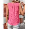 image:imageMakeMeChic Womens Polka Dots Keyhole Neck Tank Sleeveless Dressy Shirt TopsHot Pink