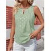 image:imageMakeMeChic Womens Polka Dots Keyhole Neck Tank Sleeveless Dressy Shirt TopsMint Green