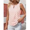 image:imageMakeMeChic Womens Polka Dots Keyhole Neck Tank Sleeveless Dressy Shirt TopsPink