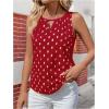 image:imageMakeMeChic Womens Polka Dots Keyhole Neck Tank Sleeveless Dressy Shirt TopsRed