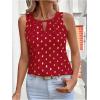 image:imageMakeMeChic Womens Polka Dots Keyhole Neck Tank Sleeveless Dressy Shirt TopsRed