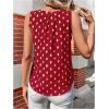 image:imageMakeMeChic Womens Polka Dots Keyhole Neck Tank Sleeveless Dressy Shirt TopsRed