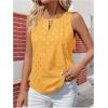 image:imageMakeMeChic Womens Polka Dots Keyhole Neck Tank Sleeveless Dressy Shirt TopsYellow