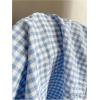 image:imageMakeMeChic Womens Summer Gingham Button Down Shirt Puff Sleeve Square Neck Frill Trim Office Blouse TopBlue
