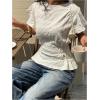 image:imageMakeMeChic Womens Summer Tops 2025 Crew Neck Cap Sleeve Blouse Keyhole Back Dressy ShirtApricot
