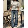 image:imageMakeMeChic Womens Summer Tops 2025 Crew Neck Cap Sleeve Blouse Keyhole Back Dressy ShirtApricot