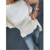 image:imageMakeMeChic Womens Summer Tops 2025 Crew Neck Cap Sleeve Blouse Keyhole Back Dressy ShirtApricot
