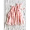 image:imageMakeMeChic Womens Tie Neck Halter Tops Tiered Ruffle Sleeveless Blouse Shirt TopPink