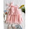 image:imageMakeMeChic Womens Tie Neck Halter Tops Tiered Ruffle Sleeveless Blouse Shirt TopPink