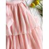 image:imageMakeMeChic Womens Tie Neck Halter Tops Tiered Ruffle Sleeveless Blouse Shirt TopPink