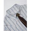 image:imageMakeMeChic Womens Vertical Striped Button Down Shirt Long Sleeve Collared Blouse with TieBlue and White