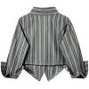 image:imageMakeMeChic Womens Vertical Striped Button Down Shirt Long Sleeve Collared Blouse with TieMulticolor