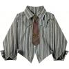 image:imageMakeMeChic Womens Vertical Striped Button Down Shirt Long Sleeve Collared Blouse with TieMulticolor