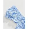 image:imageMakeMeChic Womens Y2K Cute Plaid Gingham Cap Sleeve Blouse Square Neck Tiered Ruffle Shirred TopsBlue
