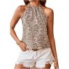 image:imageMakeMeChic Womens Paisley Print Halter Tie Back Sleeveless Summer Blouse Boho Shirt TopsApricot