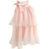 image:imageMakeMeChic Womens Tie Neck Halter Tops Tiered Ruffle Sleeveless Blouse Shirt TopPink