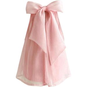 image:imageMakeMeChic Womens Bow Knot Mesh Sheer Blouse Sleeveless Halter Flared Hem Cute Summer TopPink
