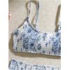 image:imageMAKEMECHIC Girls Ditsy Floral Print 2 Piece Bikini Set Scoop Neck Ruched Triangle Beach Bathing SuitBlue