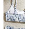 image:imageMAKEMECHIC Girls Ditsy Floral Print 2 Piece Bikini Set Scoop Neck Ruched Triangle Beach Bathing SuitBlue