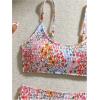 image:imageMAKEMECHIC Girls Ditsy Floral Print 2 Piece Bikini Set Scoop Neck Ruched Triangle Beach Bathing SuitOrange