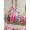image:imageMAKEMECHIC Girls Ditsy Floral Print 2 Piece Bikini Set Scoop Neck Ruched Triangle Beach Bathing SuitPink