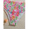 image:imageMAKEMECHIC Girls Ditsy Floral Print 2 Piece Bikini Set Scoop Neck Ruched Triangle Beach Bathing SuitPink