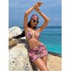 image:imageMakeMeChic Womens 4 Piece Bikini Set Floral Leopard Print Halter Triangle Swimwear with Cover Up SkirtMulticolor