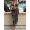 image:imageMakeMeChic Womens Bikini Sets Polka Dots Halter Tie Side Swimsuit with Beach Skirt Black and White XLarge