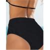 image:imageMakeMeChic Womens High Waist Bikini Bottoms Casual Solid Swim Panties SwimwearBlack