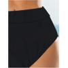 image:imageMakeMeChic Womens High Waist Bikini Bottoms Casual Solid Swim Panties SwimwearBlack
