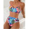 image:imageMakeMeChic Womens High Waisted Bikini Sets Bathing Suit Swimsuit Tropical Boho SwimwearMulticolor