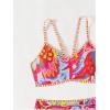 image:imageMakeMeChic Womens High Waisted Bikini Sets Bathing Suit Swimsuit Tropical Boho SwimwearRed Multi