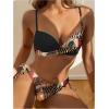 image:imageMakeMeChic Womens 2 Piece Bikini Set Tropical Print Wrap Push Up Spaghetti Strap Tie Side Bathing SuitMulticolor Aa
