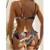 image:imageMakeMeChic Womens 2 Piece Bikini Set Tropical Print Wrap Push Up Spaghetti Strap Tie Side Bathing SuitMulticolor Aa