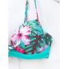 image:imageMakeMeChic Womens 2 Piece Bikini Set Tropical Print Wrap Push Up Spaghetti Strap Tie Side Bathing SuitMulticolor B