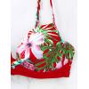 image:imageMakeMeChic Womens 2 Piece Bikini Set Tropical Print Wrap Push Up Spaghetti Strap Tie Side Bathing SuitMulticolor C