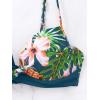 image:imageMakeMeChic Womens 2 Piece Bikini Set Tropical Print Wrap Push Up Spaghetti Strap Tie Side Bathing SuitMulticolor D