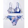 image:imageMakeMeChic Womens 2 Piece Bikini Set Tropical Print Wrap Push Up Spaghetti Strap Tie Side Bathing SuitRoyal Blue